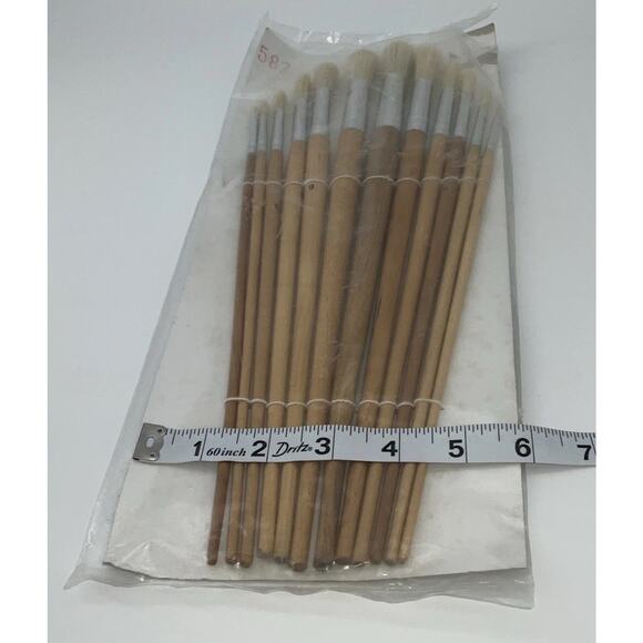 12pc Round Tip 13" Long Artist Paint Brush Set Oil/water Base PTC-582 - Picture 6 of 6